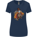 Steampunk Panda Bear Womens Wider Cut T-Shirt Navy Blue