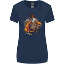 Steampunk Panda Bear Womens Wider Cut T-Shirt Navy Blue