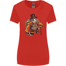 Steampunk Panda Bear Womens Wider Cut T-Shirt Red