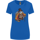 Steampunk Panda Bear Womens Wider Cut T-Shirt Royal Blue