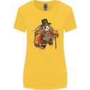 Steampunk Panda Bear Womens Wider Cut T-Shirt Yellow