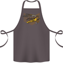 Steampunk Plane Aircraft Biplane Cotton Apron 100% Organic Dark Grey