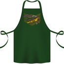 Steampunk Plane Aircraft Biplane Cotton Apron 100% Organic Forest Green
