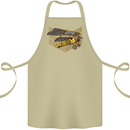 Steampunk Plane Aircraft Biplane Cotton Apron 100% Organic Khaki
