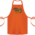 Steampunk Plane Aircraft Biplane Cotton Apron 100% Organic Orange
