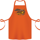 Steampunk Plane Aircraft Biplane Cotton Apron 100% Organic Orange