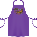 Steampunk Plane Aircraft Biplane Cotton Apron 100% Organic Purple