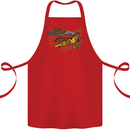 Steampunk Plane Aircraft Biplane Cotton Apron 100% Organic Red