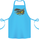 Steampunk Plane Aircraft Biplane Cotton Apron 100% Organic Turquoise