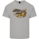 Steampunk Plane Aircraft Biplane Kids T-Shirt Childrens Sports Grey