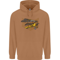 Steampunk Plane Aircraft Biplane Mens 80% Cotton Hoodie Caramel Latte