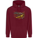 Steampunk Plane Aircraft Biplane Mens 80% Cotton Hoodie Maroon