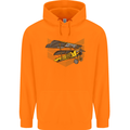 Steampunk Plane Aircraft Biplane Mens 80% Cotton Hoodie Orange