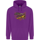 Steampunk Plane Aircraft Biplane Mens 80% Cotton Hoodie Purple