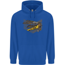 Steampunk Plane Aircraft Biplane Mens 80% Cotton Hoodie Royal Blue