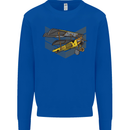 Steampunk Plane Aircraft Biplane Mens Sweatshirt Jumper Royal Blue