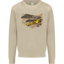 Steampunk Plane Aircraft Biplane Mens Sweatshirt Jumper Sand