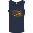 Steampunk Plane Aircraft Biplane Mens Vest Tank Top Navy Blue