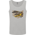 Steampunk Plane Aircraft Biplane Mens Vest Tank Top Sports Grey