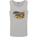 Steampunk Plane Aircraft Biplane Mens Vest Tank Top Sports Grey