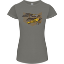 Steampunk Plane Aircraft Biplane Womens Petite Cut T-Shirt Charcoal