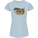 Steampunk Plane Aircraft Biplane Womens Petite Cut T-Shirt Light Blue