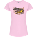 Steampunk Plane Aircraft Biplane Womens Petite Cut T-Shirt Light Pink