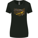 Steampunk Plane Aircraft Biplane Womens Wider Cut T-Shirt Black