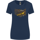 Steampunk Plane Aircraft Biplane Womens Wider Cut T-Shirt Navy Blue