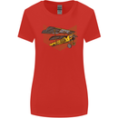 Steampunk Plane Aircraft Biplane Womens Wider Cut T-Shirt Red
