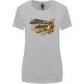 Steampunk Plane Aircraft Biplane Womens Wider Cut T-Shirt Sports Grey