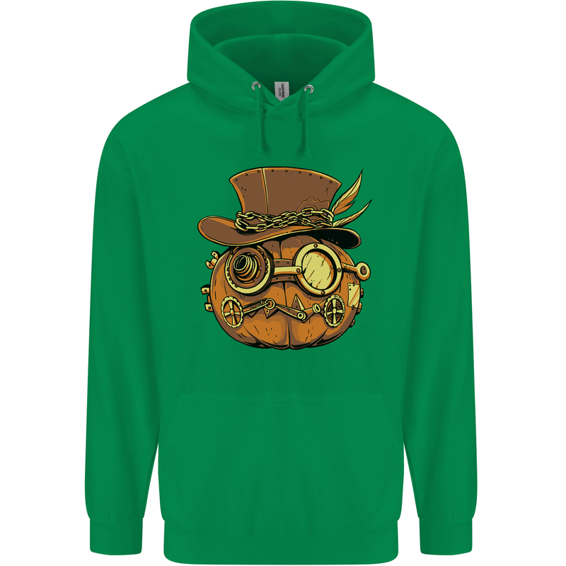 Steampunk Pumpkin Halloween Childrens Kids Hoodie Irish Green