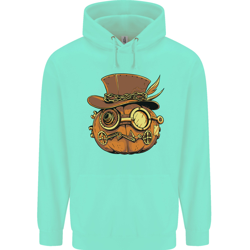 Steampunk Pumpkin Halloween Childrens Kids Hoodie Peppermint