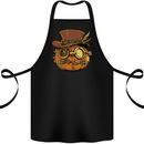 Steampunk Pumpkin Halloween Cotton Apron 100% Organic Black