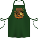 Steampunk Pumpkin Halloween Cotton Apron 100% Organic Forest Green