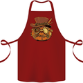 Steampunk Pumpkin Halloween Cotton Apron 100% Organic Maroon