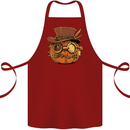 Steampunk Pumpkin Halloween Cotton Apron 100% Organic Maroon