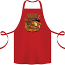 Steampunk Pumpkin Halloween Cotton Apron 100% Organic Red