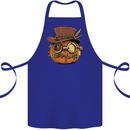 Steampunk Pumpkin Halloween Cotton Apron 100% Organic Royal Blue