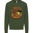 Steampunk Pumpkin Halloween Kids Sweatshirt Jumper Forest Green