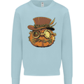 Steampunk Pumpkin Halloween Kids Sweatshirt Jumper Light Blue