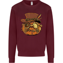 Steampunk Pumpkin Halloween Kids Sweatshirt Jumper Maroon