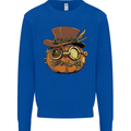Steampunk Pumpkin Halloween Kids Sweatshirt Jumper Royal Blue
