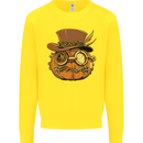 Steampunk Pumpkin Halloween Kids Sweatshirt Jumper Yellow