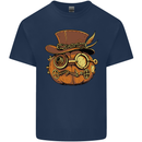 Steampunk Pumpkin Halloween Kids T-Shirt Childrens Navy Blue