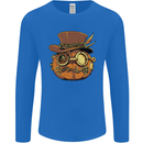 Steampunk Pumpkin Halloween Mens Long Sleeve T-Shirt Royal Blue