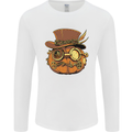 Steampunk Pumpkin Halloween Mens Long Sleeve T-Shirt White