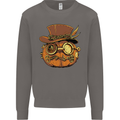 Steampunk Pumpkin Halloween Mens Sweatshirt Jumper Charcoal