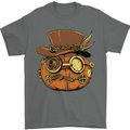 Steampunk Pumpkin Halloween Mens T-Shirt 100% Cotton Charcoal