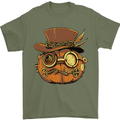 Steampunk Pumpkin Halloween Mens T-Shirt 100% Cotton Military Green